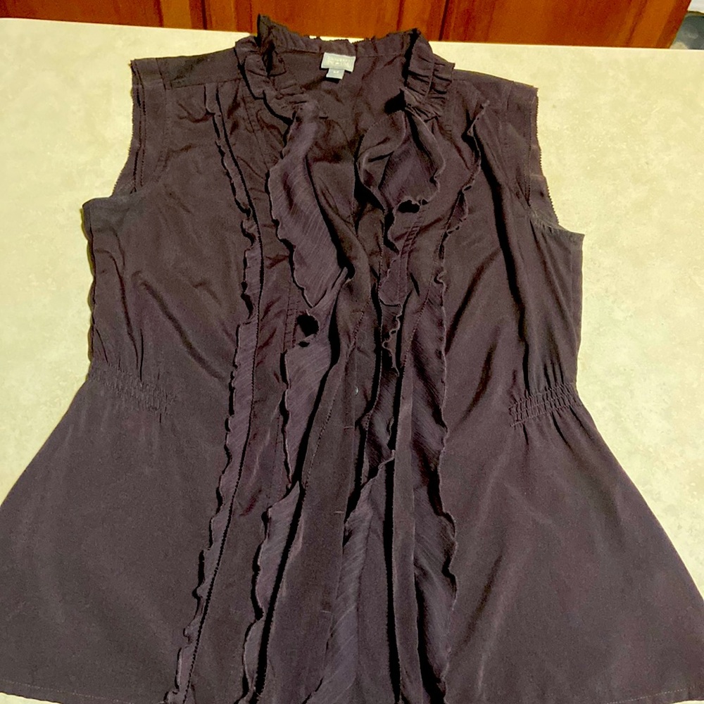 Converse Dark Eggplant Sleeveless Blouse, Size Medium